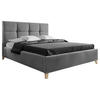 POLSTERBETT Lattenrost, Bettkasten Dunkelgrau 140/200 cm  - Dunkelgrau/Buchefarben, KONVENTIONELL, Holz/Textil (140/200cm) - Carryhome