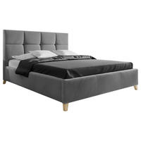 POLSTERBETT 140/200 cm  in Dunkelgrau  - Dunkelgrau/Buchefarben, Konventionell, Holz/Textil (140/200cm) - Carryhome