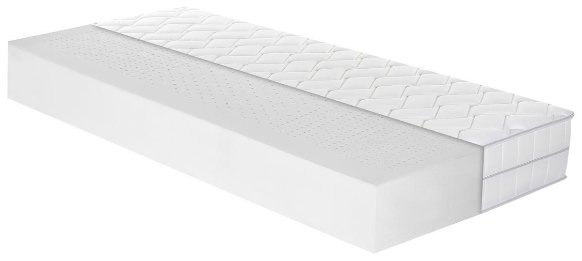 KALTSCHAUMMATRATZE 90/200 cm Höhe ca. 15 cm 5 -Zonen - Weiß, Basics, Textil (90/200cm) - P & B