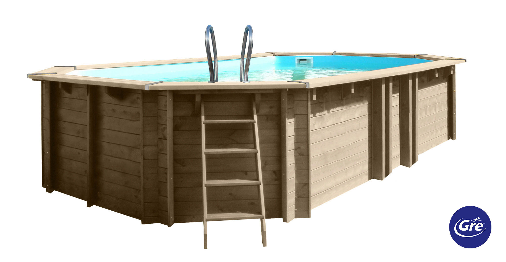 POOL-SET 2024 672/472/146 cm  - Kieferfarben, KONVENTIONELL, Holz (672/472/146cm) - Gre