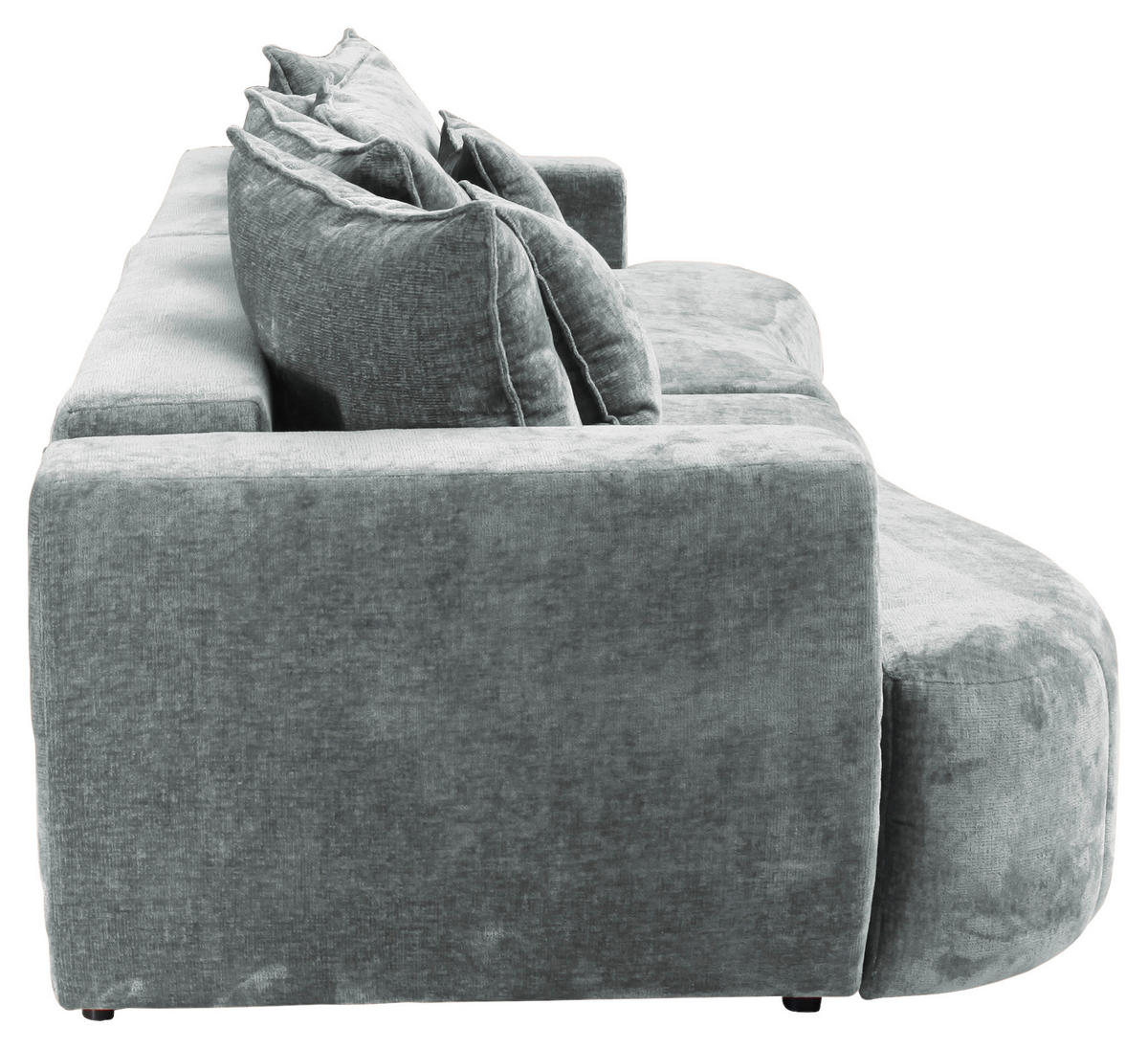 BOXSPRINGSOFA Velours Mintgrün  - Schwarz/Mintgrün, Trend, Kunststoff/Textil (292/71-99/127cm) - Livetastic