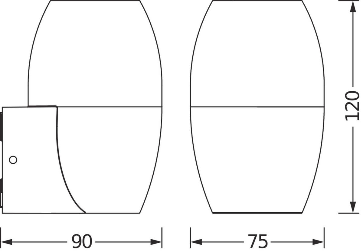 AUßENLEUCHTE 9/7,5/12 cm   - Dunkelgrau, Basics, Glas/Metall (9/7,5/12cm) - Ledvance