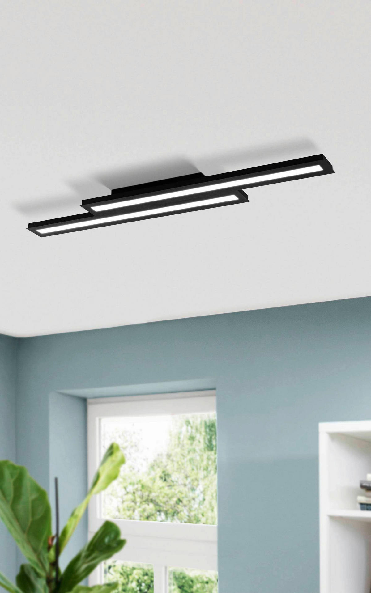 STROPNÍ LED SVÍTIDLO, 116/16/5 cm - bílá/černá, Design, kov/plast (116/16/5cm) - Eglo