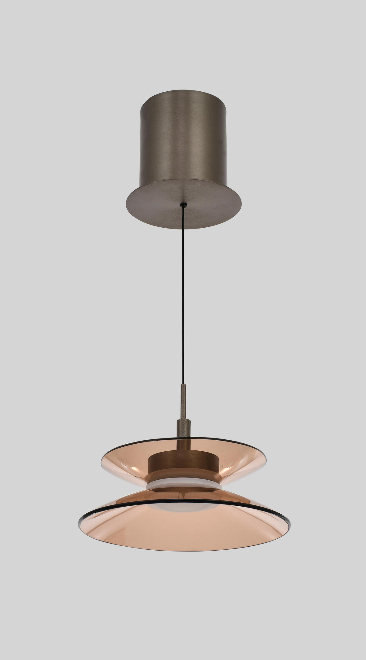 LED-HÄNGELEUCHTE Crema 22/150/22 cm  - Bronzefarben, Design, Glas/Metall (22/150/22cm)