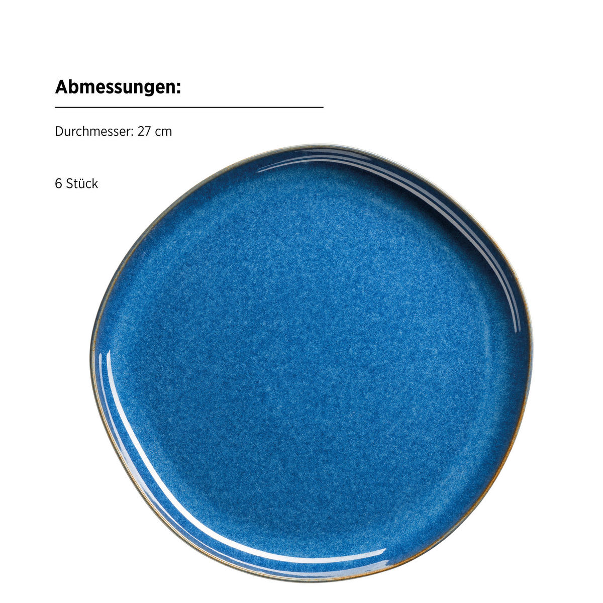 TELLERSET Cordelia 6-teilig  - Blau, Trend, Keramik (27cm) - Mäser