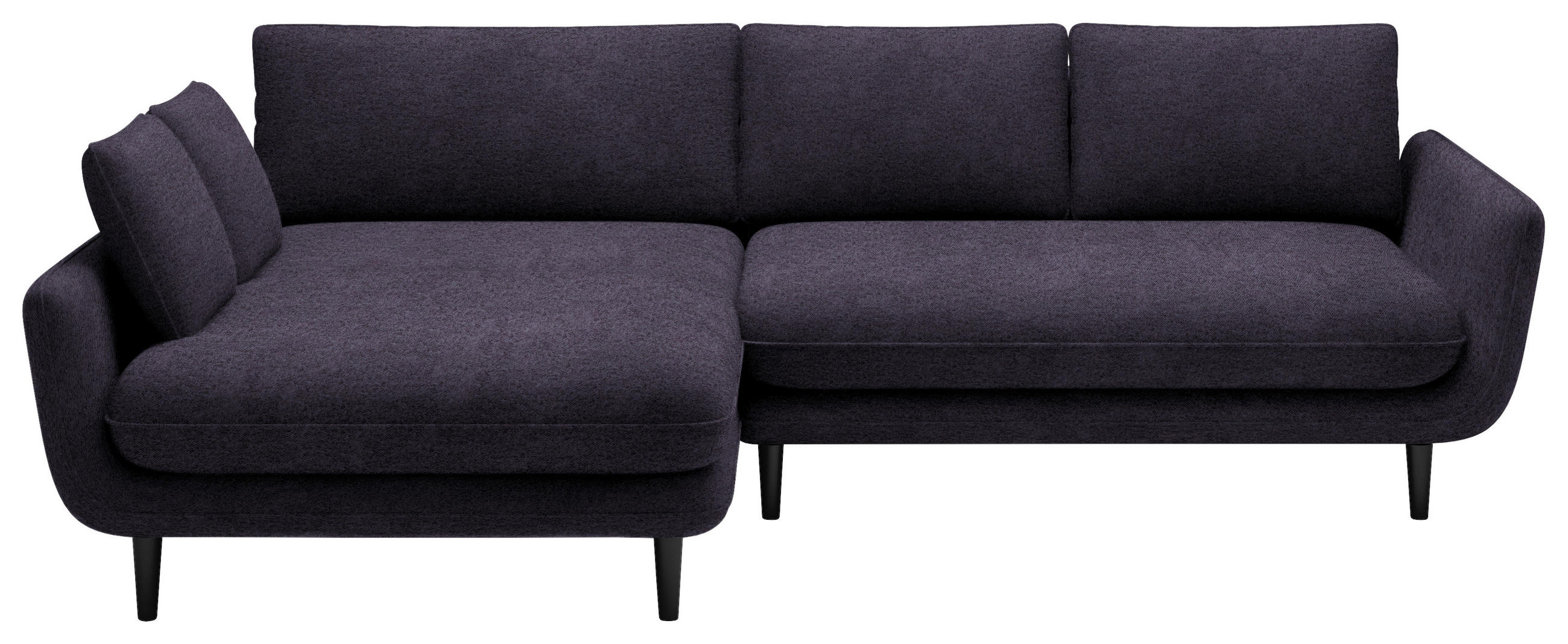 ECKSOFA in Velours Anthrazit  - Anthrazit/Schwarz, Design, Holz/Textil (167/260cm) - Welnova
