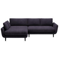 ECKSOFA in Velours Anthrazit  - Anthrazit/Schwarz, Design, Holz/Textil (167/260cm) - Welnova