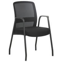 ARMLEHNSTUHL Eisen Netzbespannung, Webstoff matt  - Schwarz, Modern, Kunststoff/Textil (55/88,5/57cm) - Xora