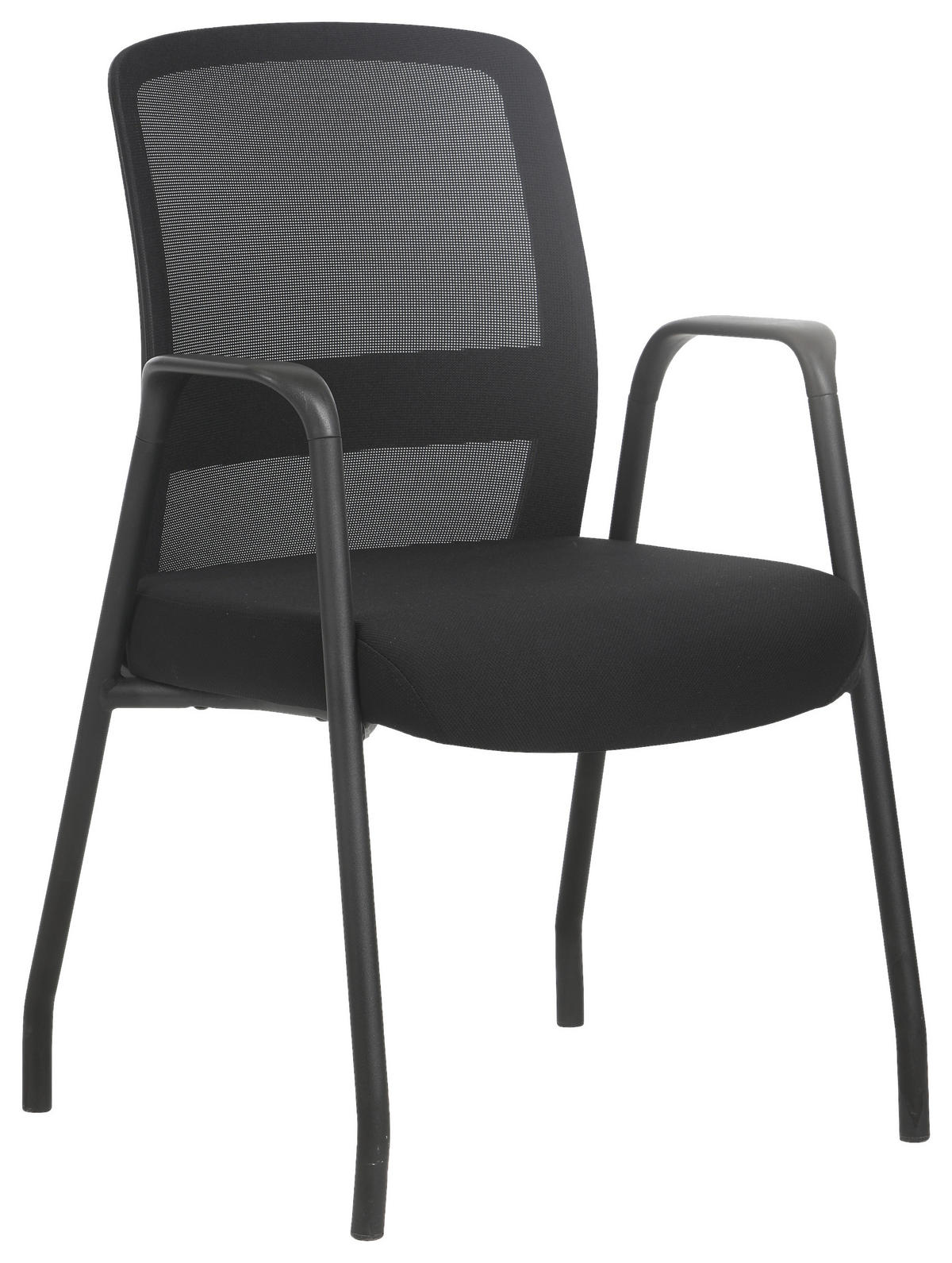 ARMLEHNSTUHL Eisen Netzbespannung, Webstoff matt  - Schwarz, Modern, Kunststoff/Textil (55/88,5/57cm) - Xora