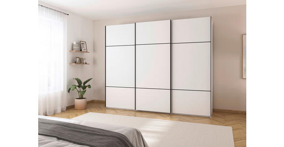 SCHWEBETÜRENSCHRANK 242/223/68 cm 3-türig Weiß - Schwarz/Weiß, KONVENTIONELL, Holzwerkstoff/Metall (242/223/68cm) - Novel