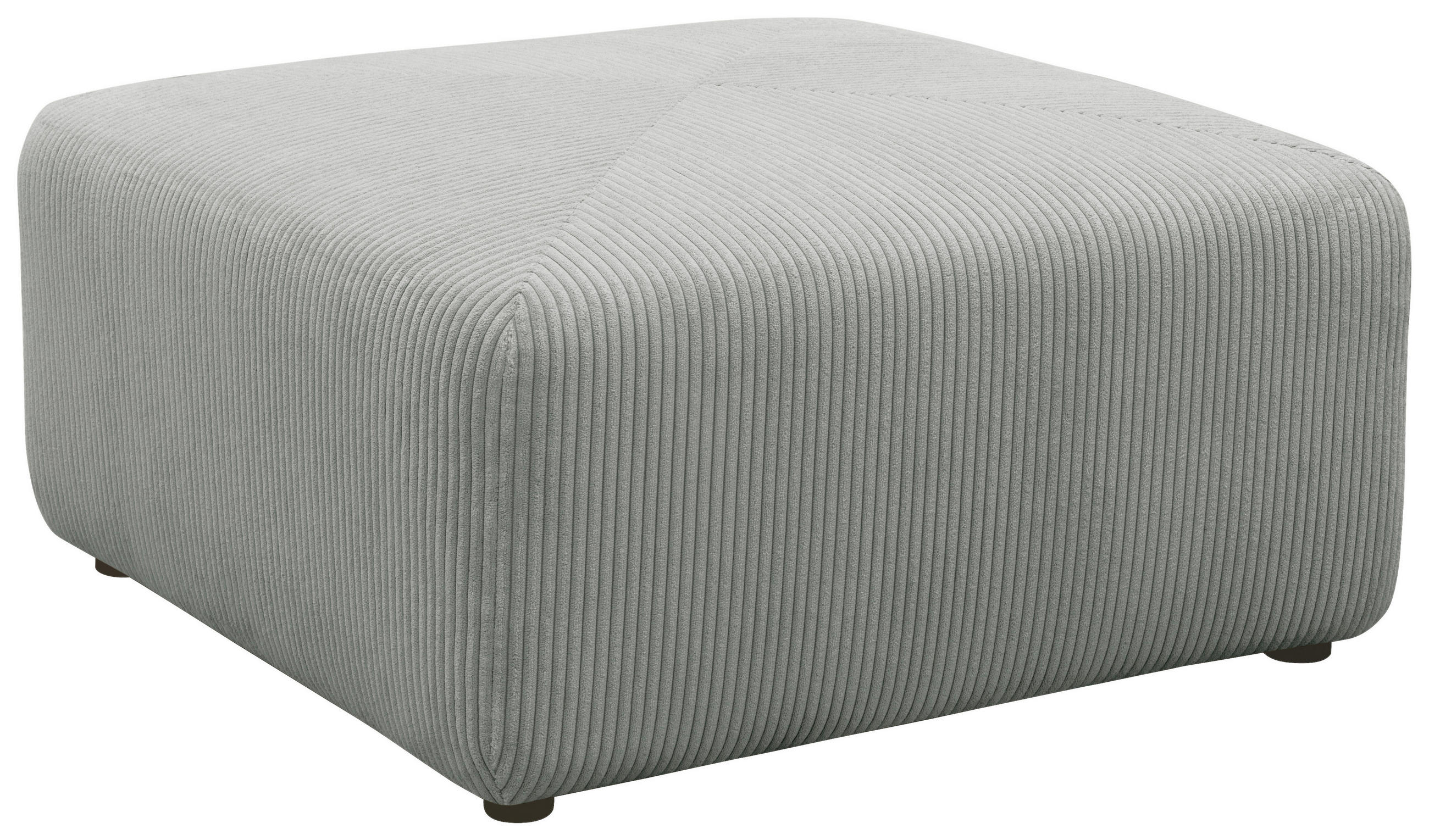 HOCKER Mikrofaser Hellgrau  - Hellgrau/Schwarz, Design, Kunststoff/Textil (85/42/85cm) - MID.YOU