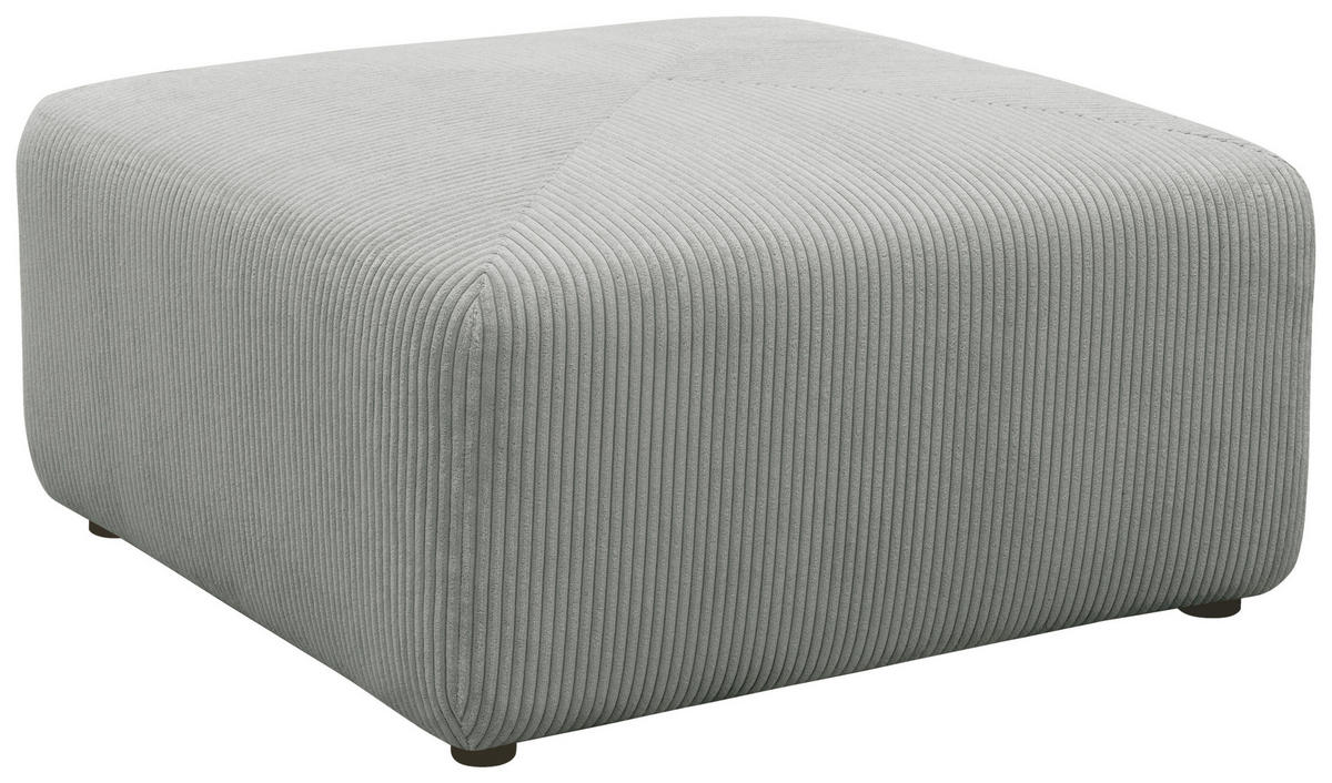 HOCKER Mikrofaser Hellgrau  - Hellgrau/Schwarz, Design, Kunststoff/Textil (85/42/85cm) - MID.YOU