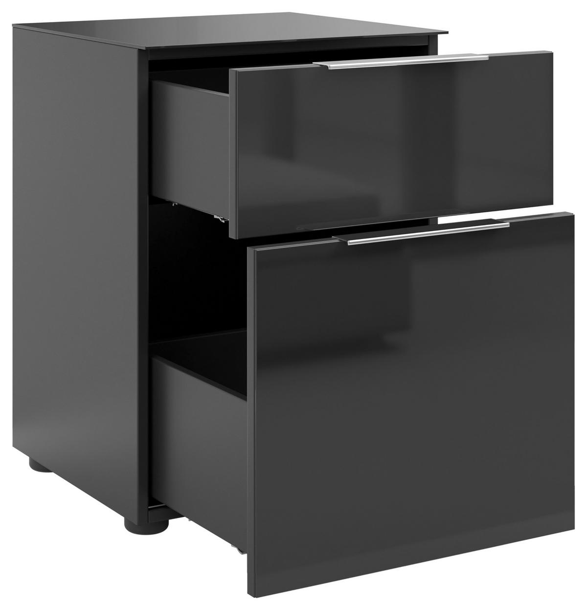 NACHTSCHRANK 45/60/40 cm  - Chromfarben/Anthrazit, Basics, Glas/Holzwerkstoff (45/60/40cm)