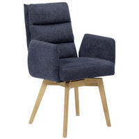 ARMLEHNSTUHL  in  - Eichefarben/Dunkelblau, Basics, Holz/Textil (60/92/65cm) - MID.YOU