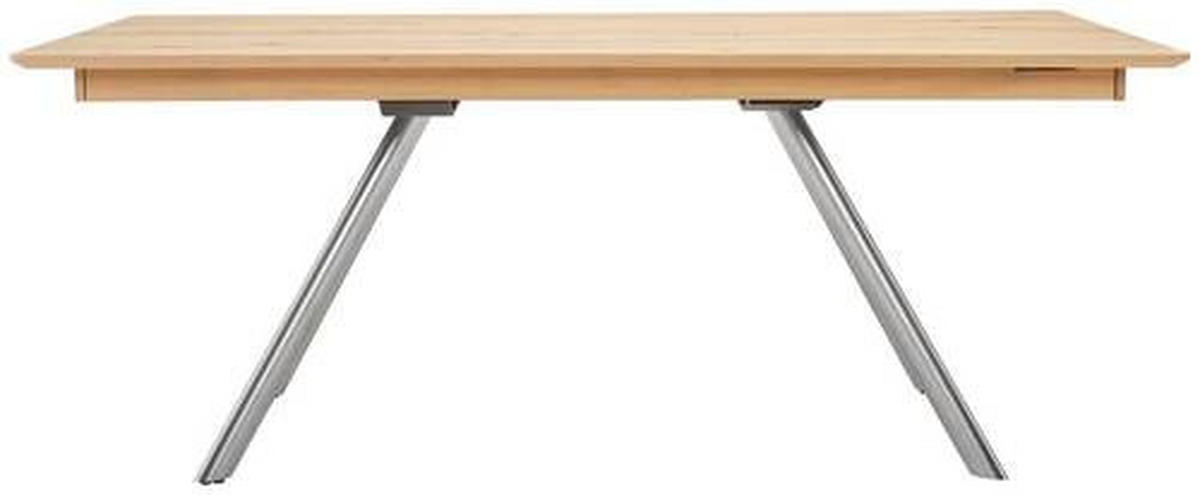 ESSTISCH in Holz 190/100/75 cm  - Wildeiche/Edelstahlfarben, Design, Holz/Metall (190/100/75cm) - Venjakob
