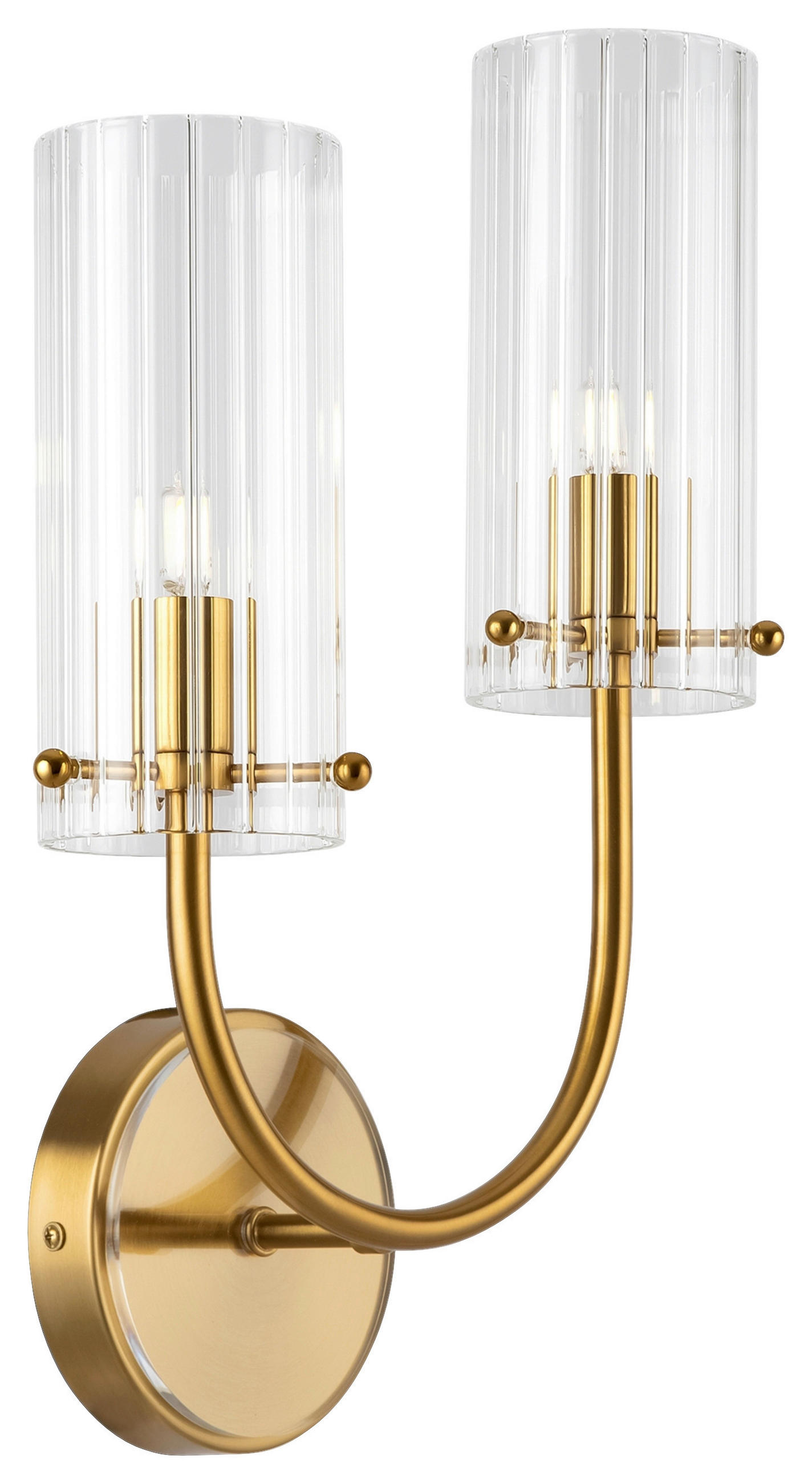 WANDLEUCHTE - Messingfarben, Basics, Glas/Metall (25/38/12cm) - MAYTONI