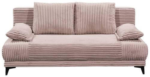 BÄDDSOFFA i manchester rosa  - svart/rosa, Klassisk, textil/plast (211/96/105cm) - MID.YOU