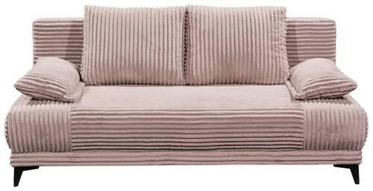 SCHLAFSOFA in Cord Rosa  - Schwarz/Rosa, Konventionell, Kunststoff/Textil (211/96/105cm) - MID.YOU
