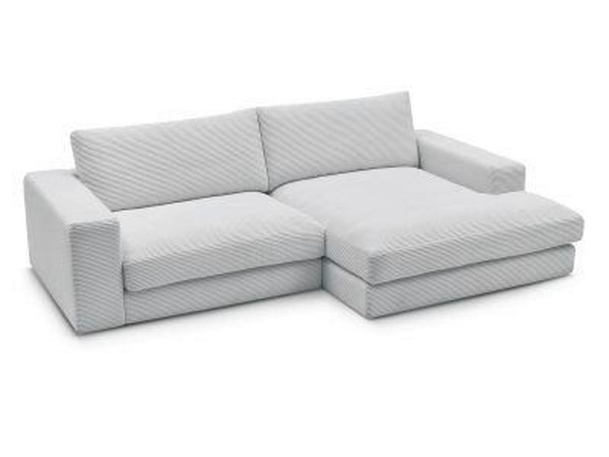ECKSOFA  LEONARD Hellgrau Cord  - Hellgrau/Schwarz, MODERN, Kunststoff/Textil (274/159cm)