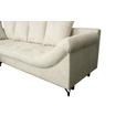 ECKSOFA Perlmutt Struktur  inkl. Rückenkissen, Bettkasten, Schlaffunktion, Rücken echt, Liegefläche im Originalstoff  - Perlmutt/Schwarz, KONVENTIONELL, Textil/Metall (194/274cm) - Carryhome