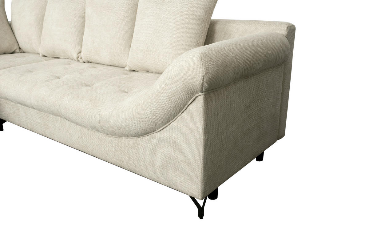 ECKSOFA Perlmutt Struktur  - Perlmutt/Schwarz, KONVENTIONELL, Textil/Metall (194/274cm) - Carryhome