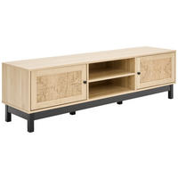 LOWBOARD 160/45/39 cm  - Schwarz/Naturfarben, Natur, Holz/Papier (160/45/39cm) - MID.YOU