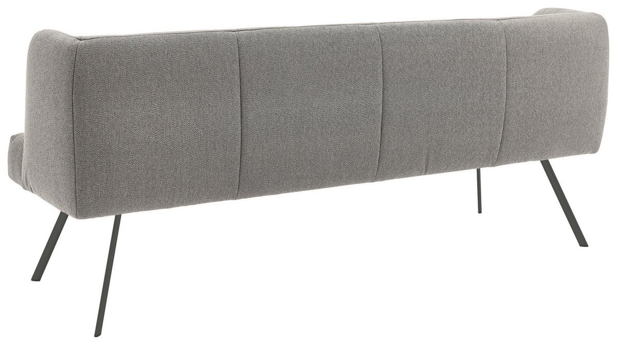 SITZBANK in Metall, Textil Anthrazit, Graubraun  - Anthrazit/Graubraun, Design, Textil/Metall (200/87/64cm) - Venjakob