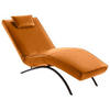 RELAXLIEGE Echtleder Gelb  - Gelb/Schwarz, Design, Leder/Metall (70/95/208cm) - Koinor