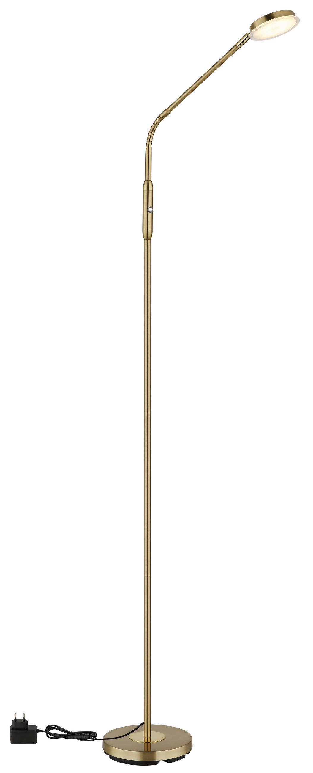 LED-STEHLEUCHTE 52/20/173 cm    - Klar/Messingfarben, Design, Kunststoff/Metall (52/20/173cm) - Globo