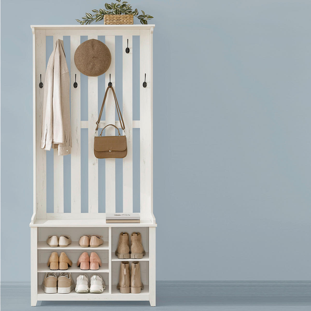 GARDEROBE 4-teilig  in 81/180/35 cm  - Weiß, Trend, Holzwerkstoff (81/180/35cm) - Boxxx