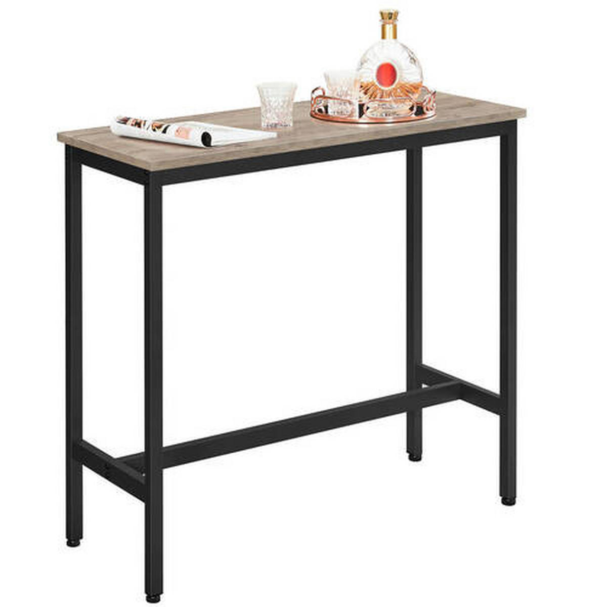 BARTISCH teilmassiv Braun, Schwarz  - Schwarz/Braun, Trend, Holzwerkstoff/Metall (100/40/90cm) - Boxxx