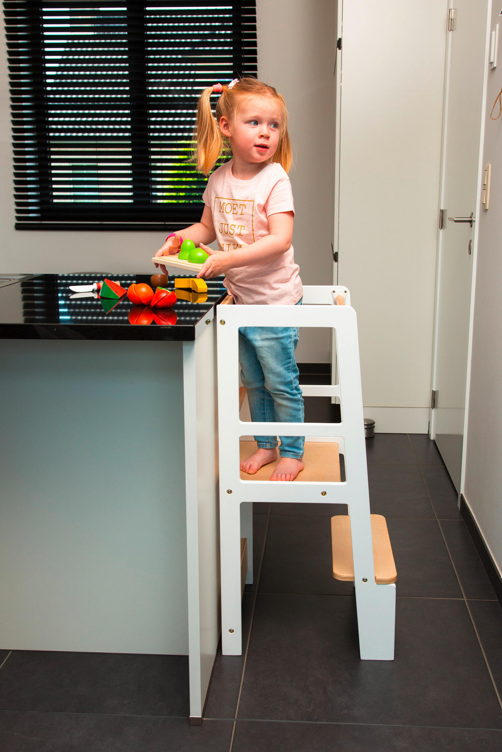 LERNTURM  - Weiß/Baltimorefarben, Basics, Holz (90/40/41cm) - Childhome