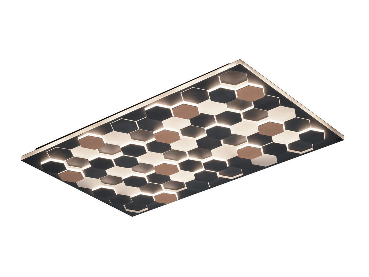 STROPNÍ LED SVÍTIDLO, 70/115/7,5 cm - černá, Design, kov (70/115/7,5cm) - Cinque