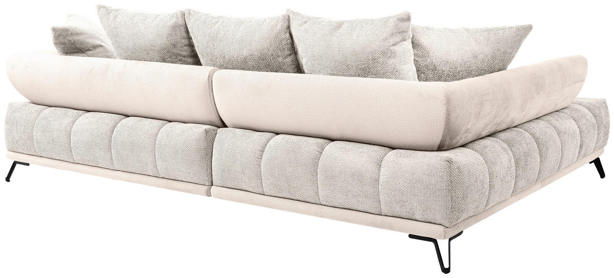 HÖRNSOFFA i chenille beige  - beige/svart, Modern, metall/textil (184/262cm) - MID.YOU