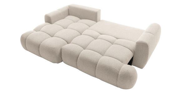 ECKSOFA Creme Struktur  - Creme/Schwarz, KONVENTIONELL, Kunststoff/Textil (172/272cm) - Carryhome