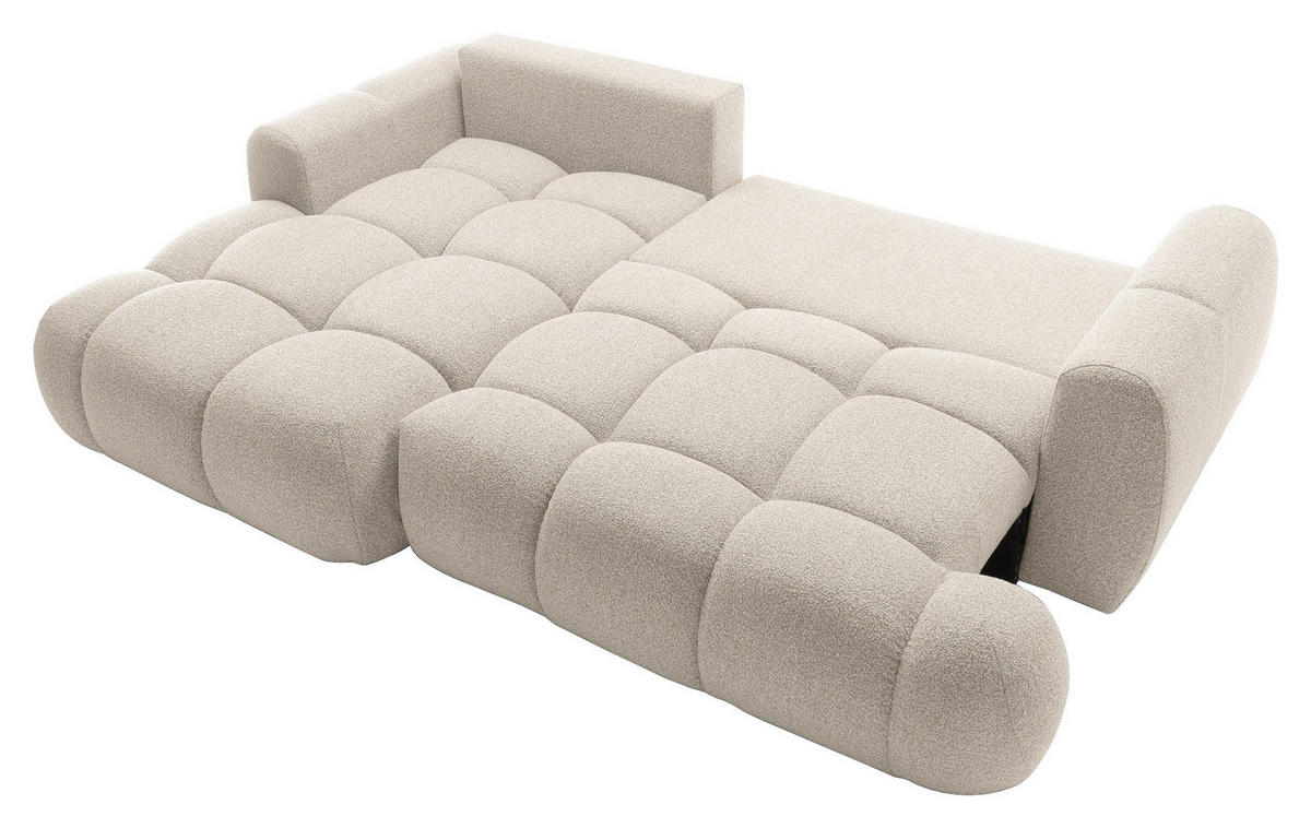 ECKSOFA Creme Struktur  - Creme/Schwarz, KONVENTIONELL, Kunststoff/Textil (172/272cm) - Carryhome