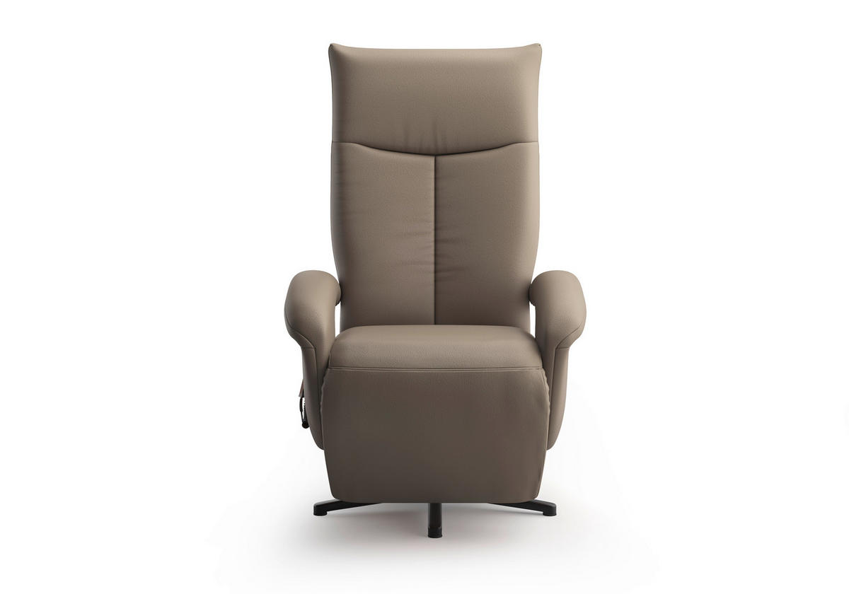 SESSEL in Echtleder Grau  - Schwarz/Grau, KONVENTIONELL, Leder/Metall (74/112/82cm) - Sit & More