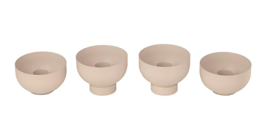 KERZENHALTER-SET - Beige, KONVENTIONELL, Metall (8/4,5cm) - Blomus