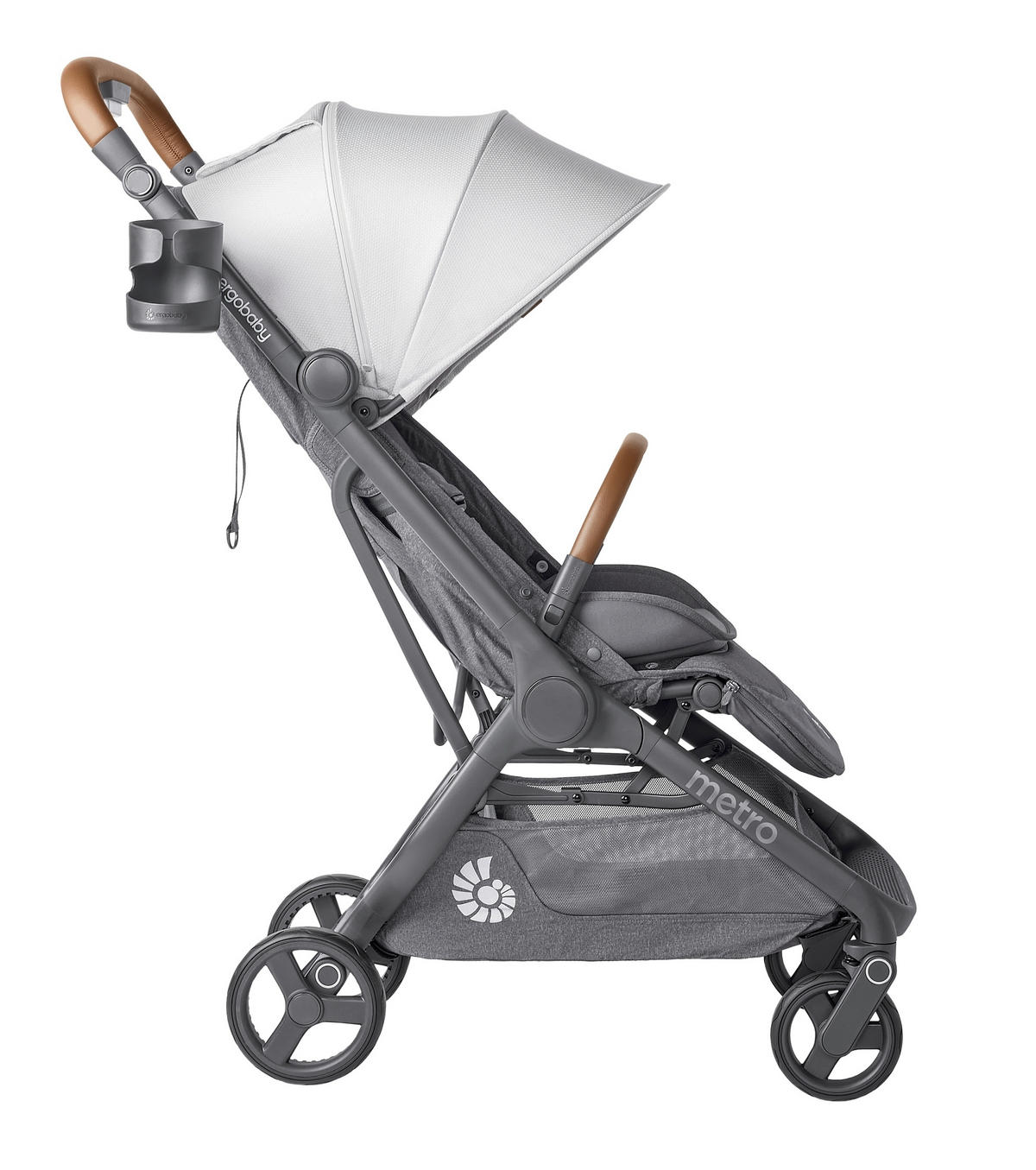 KIŠOBRAN KOLICA  METRO 3 DELUXE  - svetlosiva, Osnovno, metal/tekstil (23/44/56cm) - Ergo Baby