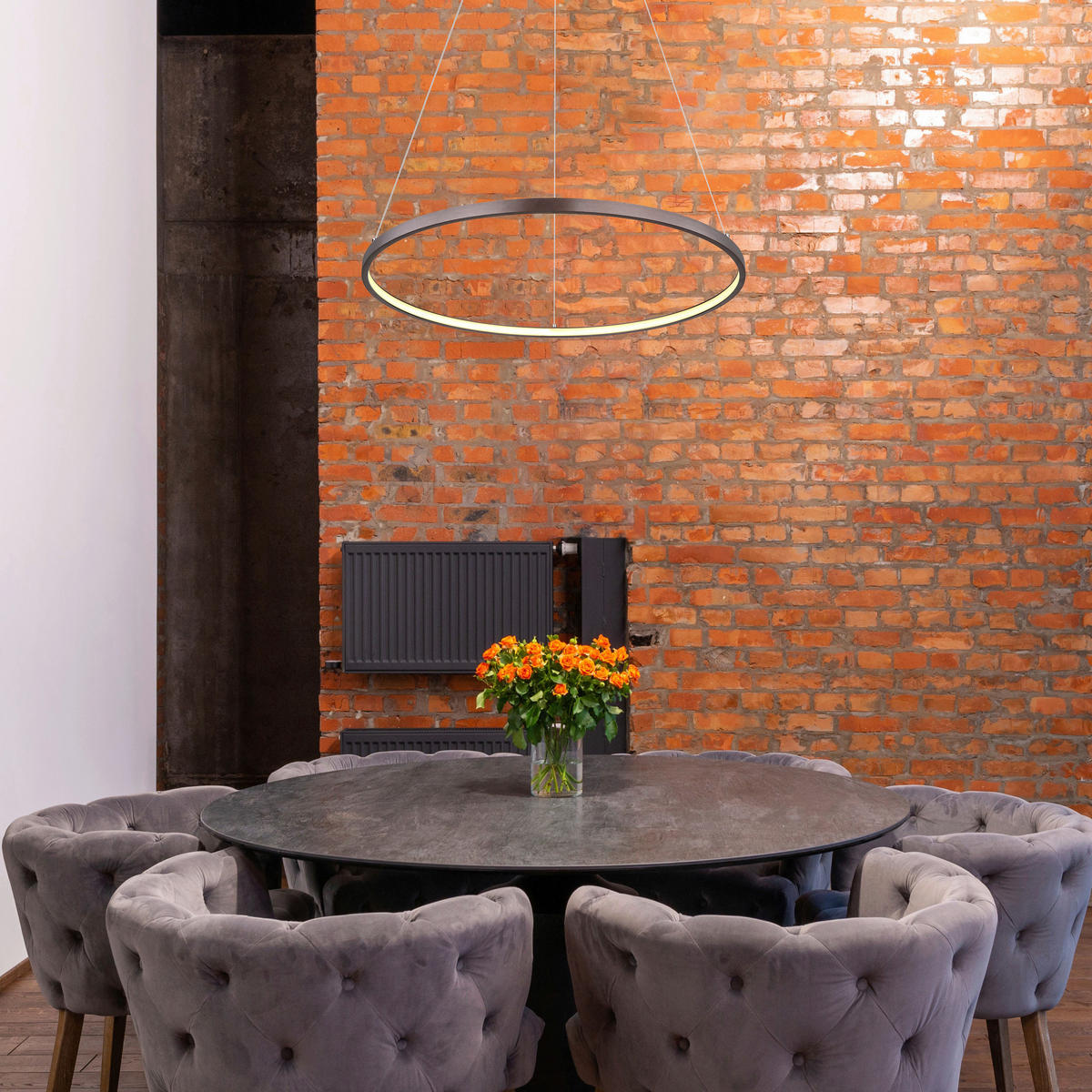 VISEČA LED-SVETILKA   //3000 K/230 V/ - opal/rjava, Design, kovina/umetna masa (60,5/120cm) - Globo