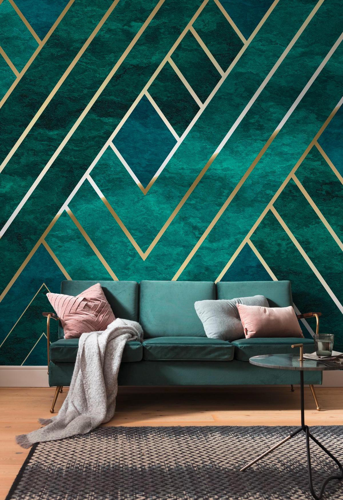 VLIESTAPETE  - Goldfarben/Grün, Design, Papier (300/250cm) - Komar