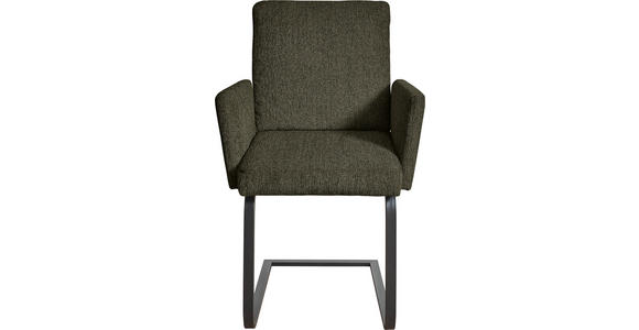 ARMLEHNSTUHL in Stahl Flachgewebe - Schwarz/Grün, Design, Textil/Metall (60/92/60cm) - Dieter Knoll