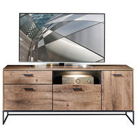 TV szekrény 175/75/48 cm  - grafitszürke/tölgyfa, Modern, faalapú anyag/Üveg (175/75/48cm) - Hom`in