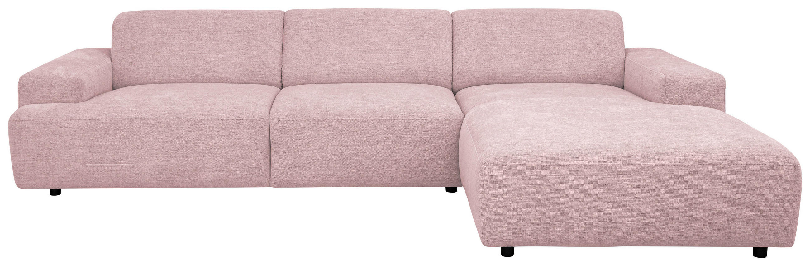 ECKSOFA 294/184 cm  in Flachgewebe Altrosa Rücken echt  294/184 cm  - Schwarz/Altrosa, KONVENTIONELL, Kunststoff/Textil (294/184cm) - Hom`in