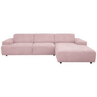 ECKSOFA 294/184 cm  in Flachgewebe Altrosa Rücken echt  294/184 cm  - Schwarz/Altrosa, KONVENTIONELL, Kunststoff/Textil (294/184cm) - Hom`in