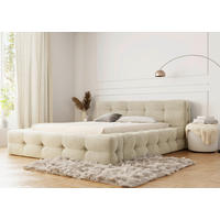 POLSTERBETT Lattenrost, Bettkasten 180/200 cm  in Beige  - Beige/Schwarz, Design, Holz/Textil (180/200cm) - Boxxx