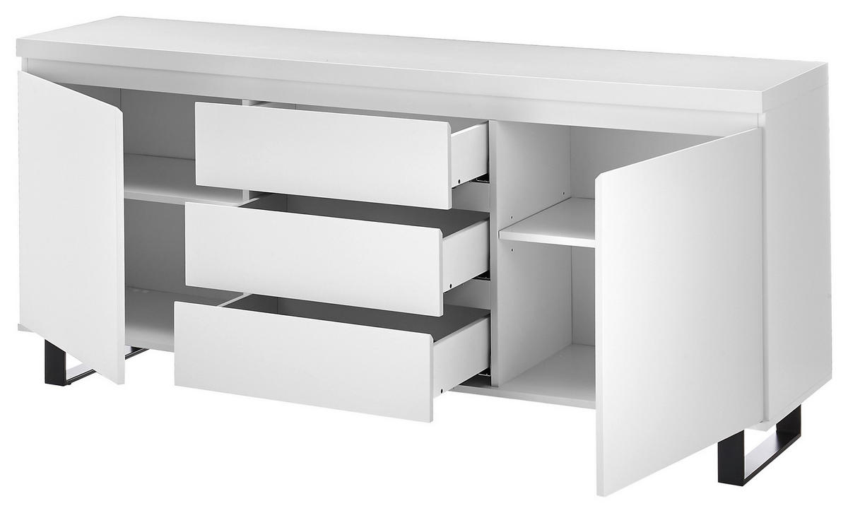 SIDEBOARD Austin  in 166/74/40 cm  - Schwarz/Weiß, Basics, Holzwerkstoff/Metall (166/74/40cm)