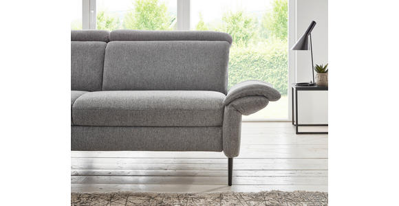 ECKSOFA in Struktur Grau 235/275 cm - Schwarz/Grau, MODERN, Textil/Metall (235/275cm) - Cantus