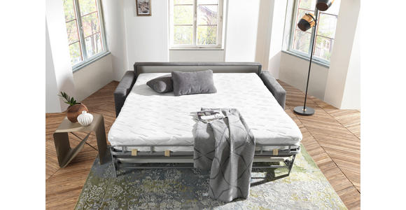 SCHLAFSOFA  in Webstoff Dunkelgrau  - Chromfarben/Dunkelgrau, KONVENTIONELL, Textil/Metall (208/86/97cm) - Novel