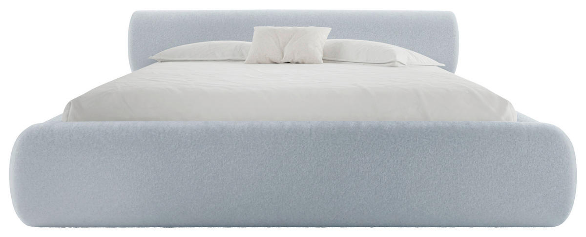 POLSTERBETT 160/200 cm,  in Hellgrau, Lattenrost, Bettkasten,  - Hellgrau/Schwarz, Design, Holz/Textil (160/200cm) - Chameo